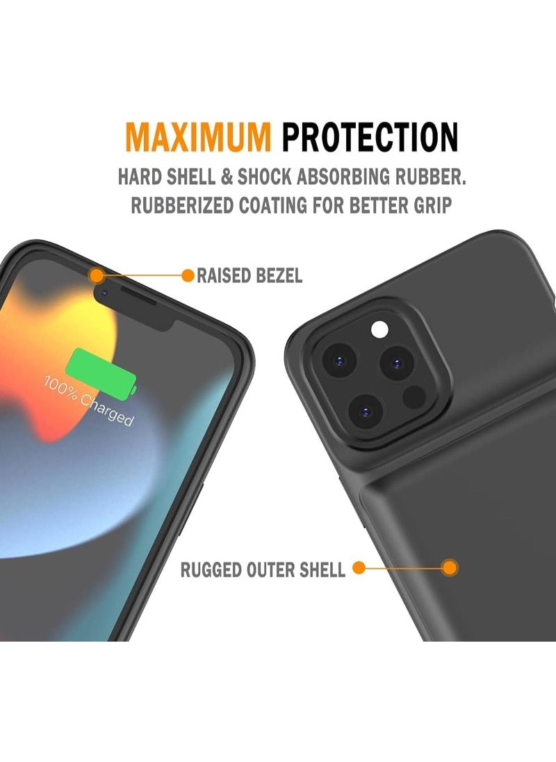 ELTRAZONE - ELTERAZONE for iPhone 13 Pro Max/12 Pro Max Battery Case,4800mAh Support SYNC Data Wired Headset External Backup Portable Pack Battery Charger Case for iPhone 13 Pro Max/12 Pro Max-6.7 inch - Image 1