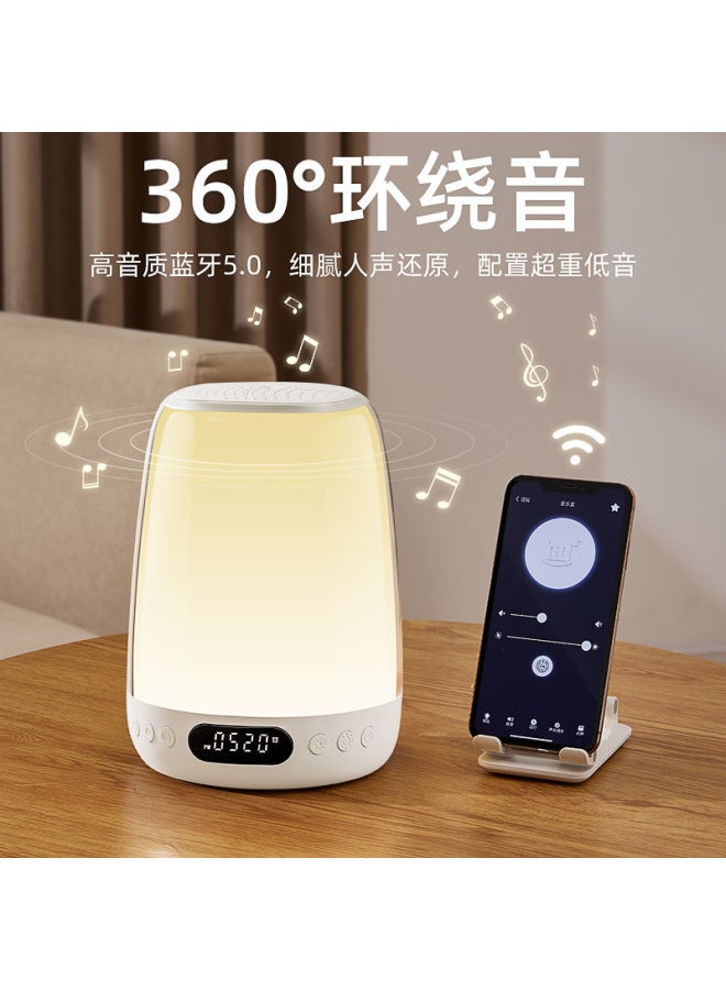 Ten Thousand Fires Wireless Bluetooth Speaker Bedroom Bass Bedside Nightlight Multi-functional Atmosphere Home Desktop Alarm Clock Audio - Image 2
