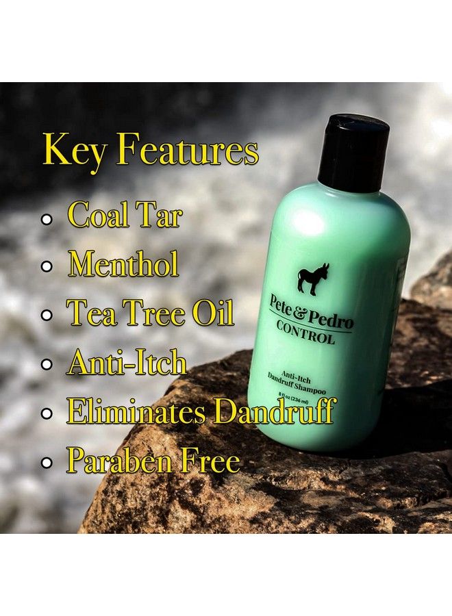 Pete & Pedro Control & Condition Set Extrastrength Dandruff & Antiitch Shampoo Treatment & Peppermint Conditioner For Flakes Dry Hair & Itchy Scalp Men & Women | As Seen On Shark Tank 8 Oz. Each - Image 3