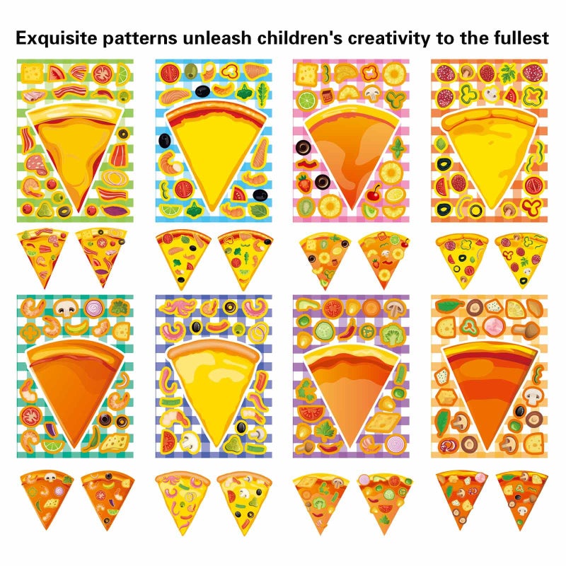 OTAITY 24 Sheets Make A Pizza Stickers for Kids, Make Your Own Stickers, Pizza Parties Cute Party Favors Decorations, DIY Arts Birthday Games Family Night - Image 5