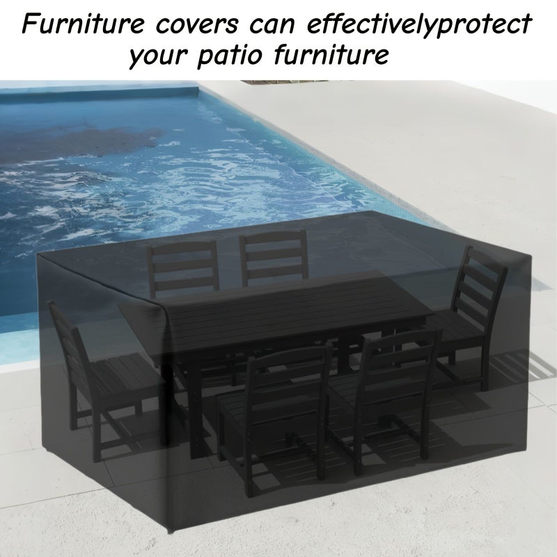 Protective Covers For Outdoor Seating Garden Furniture Patio Sets Classic Black Upgraded Style 2 - Image 3