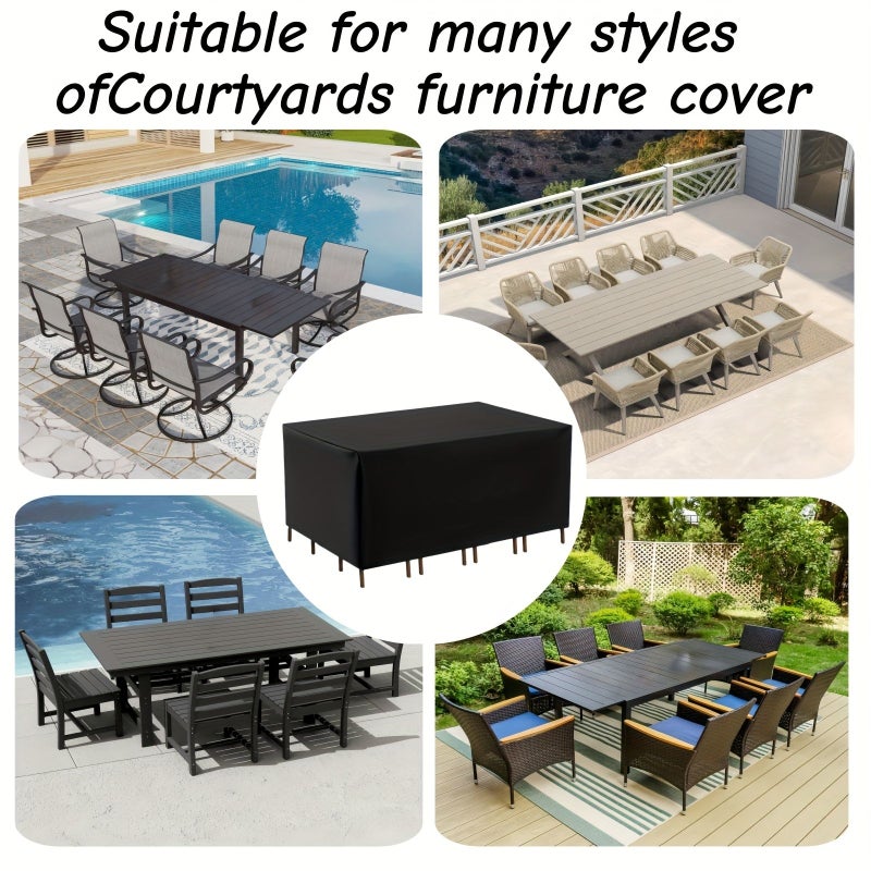 Protective Covers For Outdoor Seating Garden Furniture Patio Sets Classic Black Upgraded Style 2 - Image 4