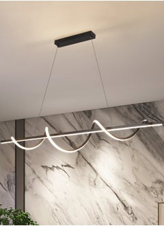YATAI LIGHTING Modern LED Chandelier Dining Room Island, Wave Shape 120cm Long Black Classic Chandelier Light for Kitchen and Dining Room Table, Acrylic Adjustable Color Temperature Chandelier Lamp  - Image 1