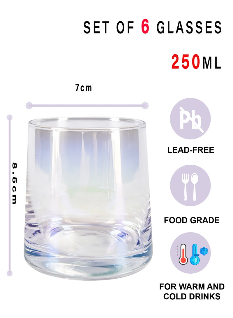 6-Piece Transparent 250Ml Trapezoid Glass Coffee Cups – High Borosilicate Colorful Drinking Glasses For Coffee, Beverage & Daily Use - Image 2