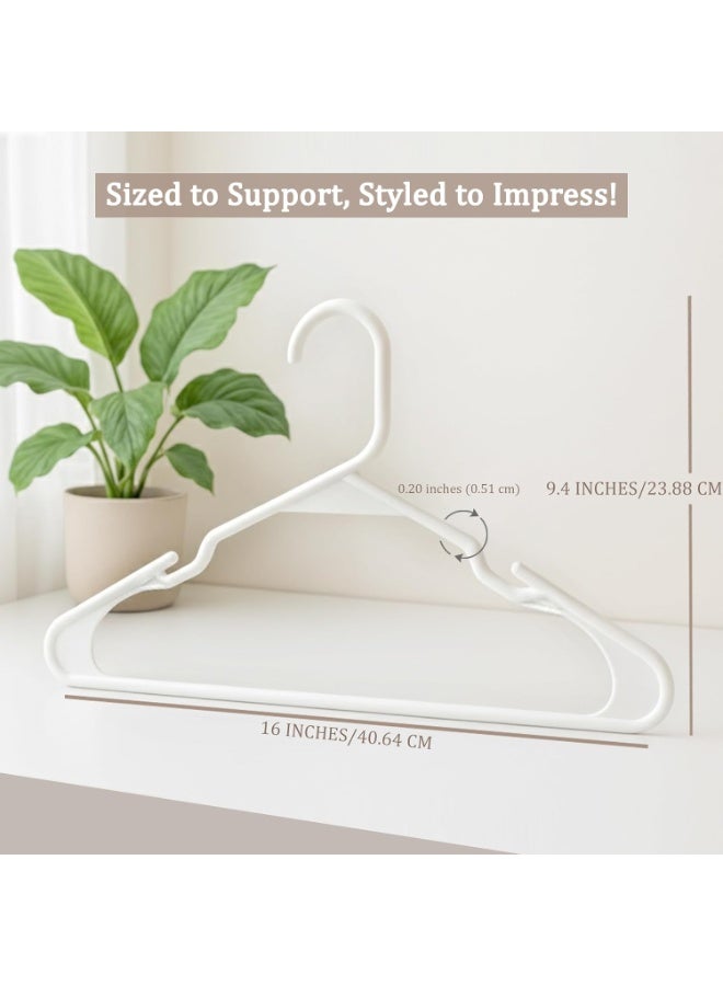 Utopia Home - Plastic Hangers 50 Pack - Space Saving Clothes Hanger - Durable and Strong Closet Organizers and Storage Makes It Ideal Stocking Stuffers or Apartment or Dorm Room Essentials (White) - Image 4