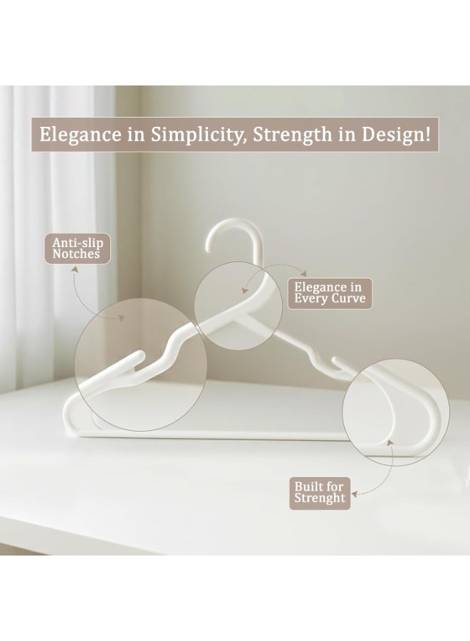Utopia Home - Plastic Hangers 50 Pack - Space Saving Clothes Hanger - Durable and Strong Closet Organizers and Storage Makes It Ideal Stocking Stuffers or Apartment or Dorm Room Essentials (White) - Image 3