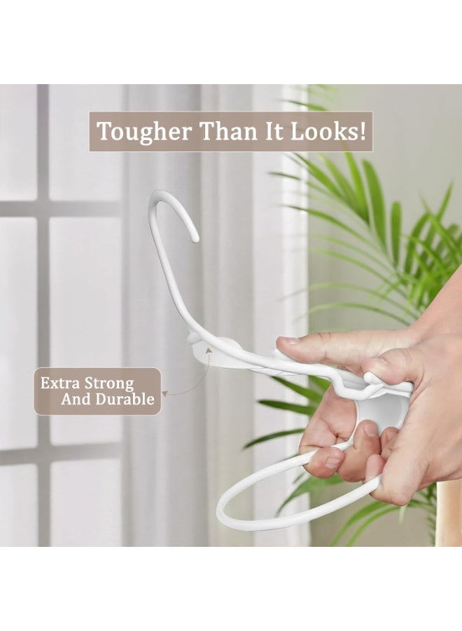 Utopia Home - Plastic Hangers 50 Pack - Space Saving Clothes Hanger - Durable and Strong Closet Organizers and Storage Makes It Ideal Stocking Stuffers or Apartment or Dorm Room Essentials (White) - Image 2