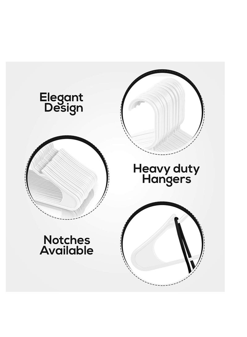 Utopia Home Utopia Home Clothes Hangers 50 Pack - Plastic Hangers Space Saving - Durable Coat Hanger with Shoulder Grooves (White)  - Image 4