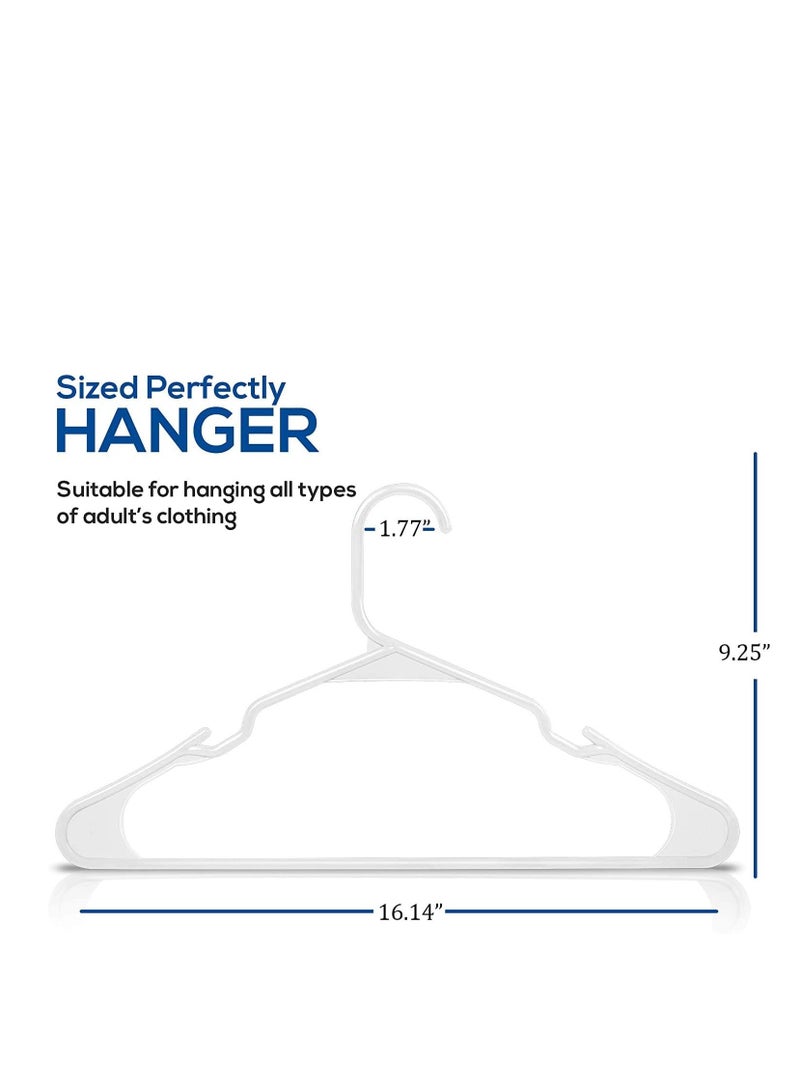 Utopia Home Utopia Home Clothes Hangers 50 Pack - Plastic Hangers Space Saving - Durable Coat Hanger with Shoulder Grooves (White)  - Image 2
