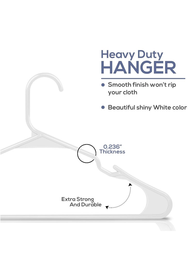Utopia Home Utopia Home Clothes Hangers 50 Pack - Plastic Hangers Space Saving - Durable Coat Hanger with Shoulder Grooves (White)  - Image 3