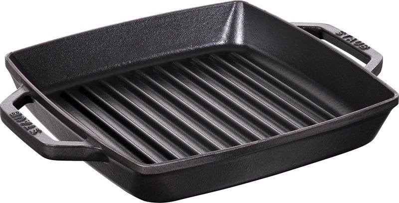 STAUB Cast Iron Square Grill Pan Black 23 cm