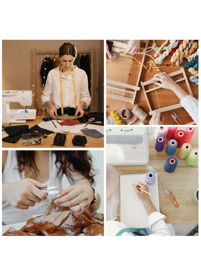 4PCS Pink/Gray Mini Sewing Scissors with 2PCS Leather Sheath Cover for Small Embroidery Thread Yarn Trimming - Image 5