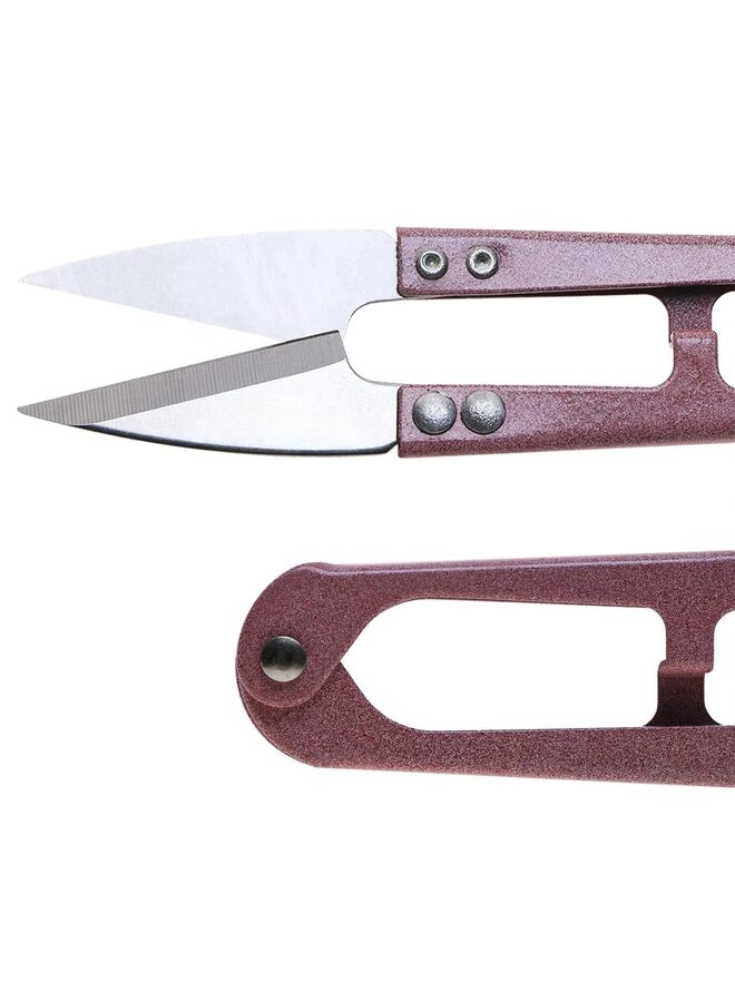 4PCS Pink/Gray Mini Sewing Scissors with 2PCS Leather Sheath Cover for Small Embroidery Thread Yarn Trimming - Image 3