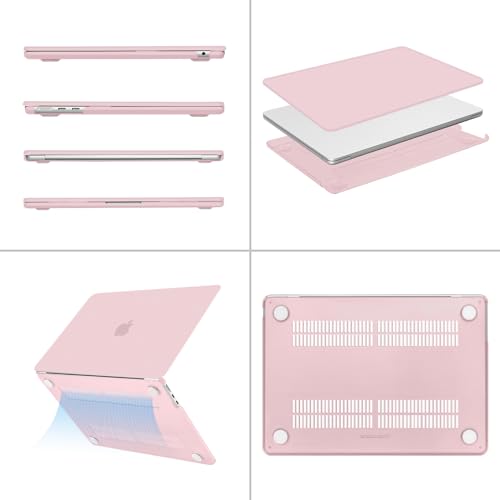 MOSISO Compatible with MacBook Air 13 inch Case 2025 2024 2023 2022 M4 A3240 M3 A3113 M2 A2681, Plastic Hard Shell&Keyboard Cover&Screen Film&Pouch for MacBook Air 13.6 inch Case, Baby Pink - Image 5