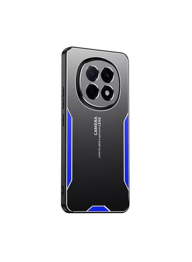 For OPPO A5 Pro Blade Series TPU Hybrid Metal Phone Case(Blue)