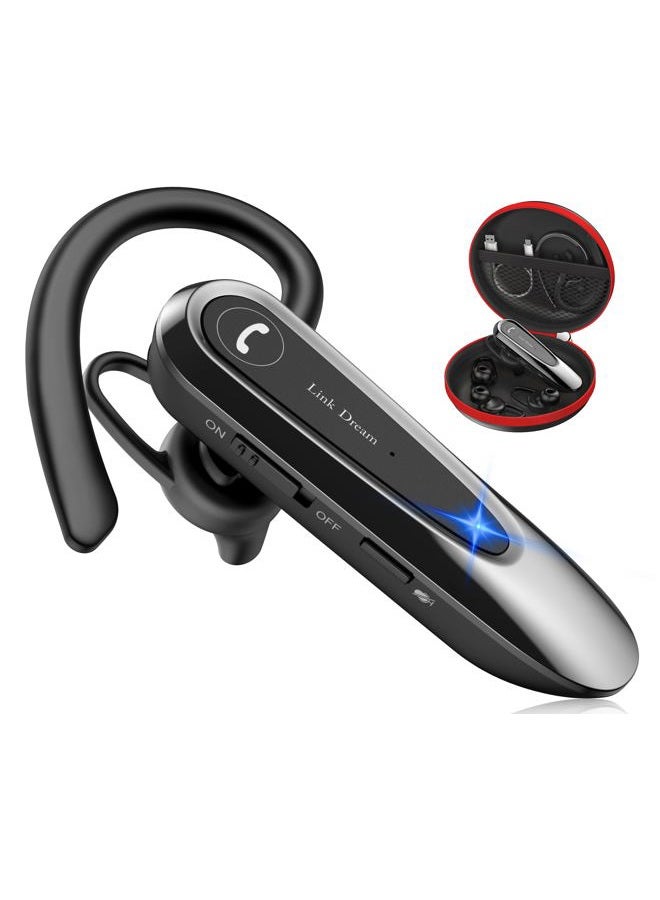 Link Dream Bluetooth Earpiece Wireless CVC8.0 Headset for Cell Phone Dual Mic Noise Canceling Earpiece Phone with Mute Key 20H Talk 180 Days Standby for iPhone Android Home Office Driving (1 Pack) - Image 1