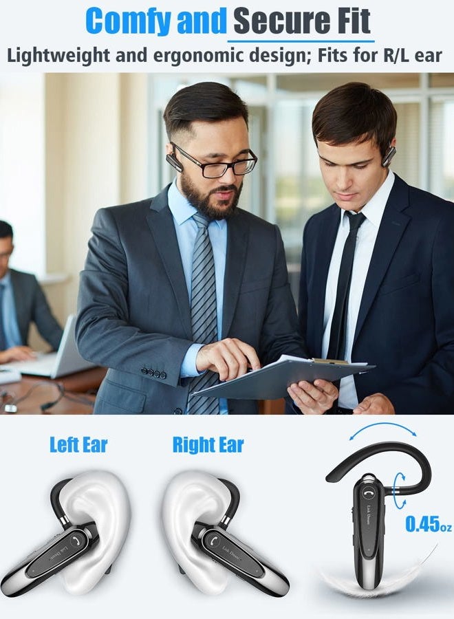 Link Dream Bluetooth Earpiece Wireless CVC8.0 Headset for Cell Phone Dual Mic Noise Canceling Earpiece Phone with Mute Key 20H Talk 180 Days Standby for iPhone Android Home Office Driving (1 Pack) - Image 4