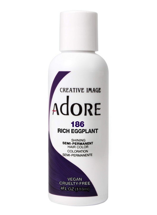 ADORE COSMETICS Adore Semipermanent Haircolor 186 Rich Eggplant 4 Ounce (118Ml) (6 Pack)  - Image 2
