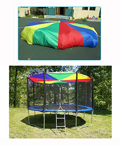 AMYESE 13ft Rainbow Parachute with 20 Handles for Kids Outdoor Party Games, Team Building Play Parachute Group Cooperative Team Game Toys, Family Get-Together Entertainment - Image 5