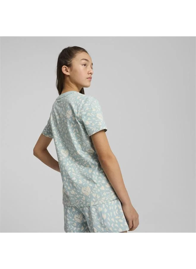 Puma FLAMING LOVE All-Over Print Tee Youth