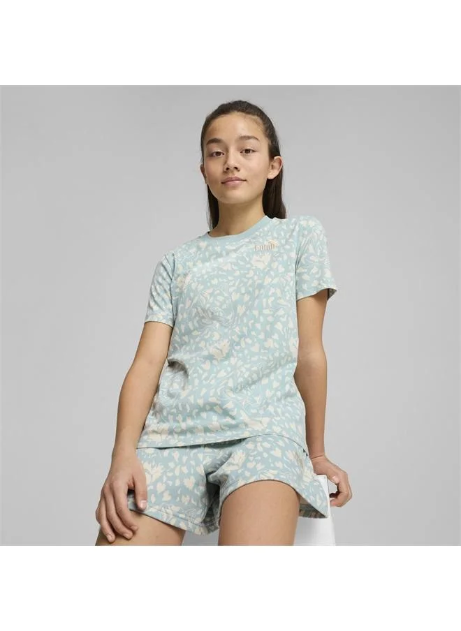 Puma FLAMING LOVE All-Over Print Tee Youth