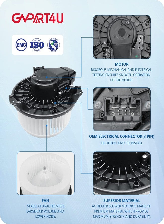 GVPART4U Blower Motor Compatible for Toyota 4Runner Avalon Tundra Highlander Camry Venza, for Lexus ES300h ES350 RX450h, for Dodge Journey OE: 87103-0E040, 87103-60400, 700215, PM9351, 75830, 68232372AC - Image 4