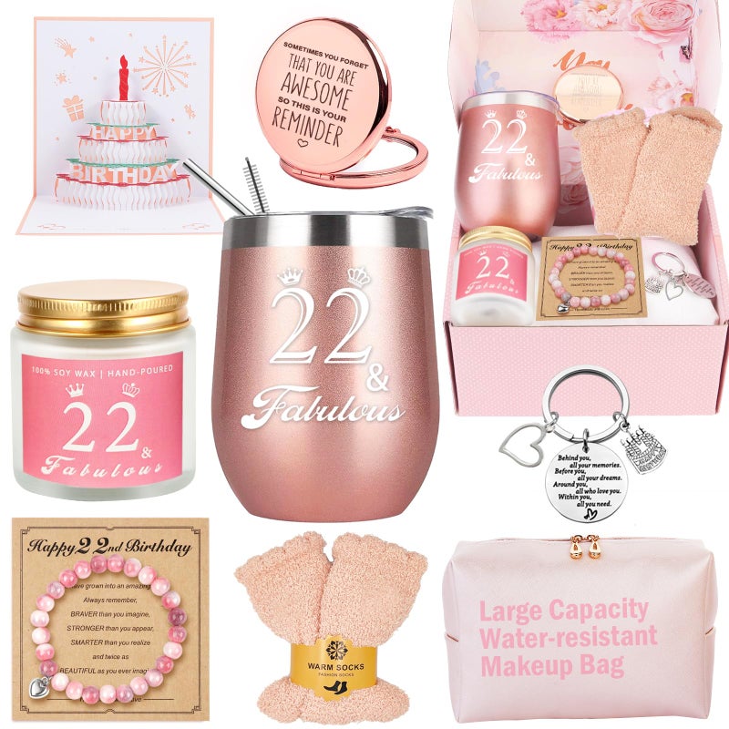 Awfrky 22nd Birthday Gifts For Girls 22 Year Old Girl Birthday Gifts Happy 22nd Birthday Basket Gifts Box for Best Friends Female Daughter Sister Her Girlfriend Coworker Bestie Women Birthday Unique - Image 2