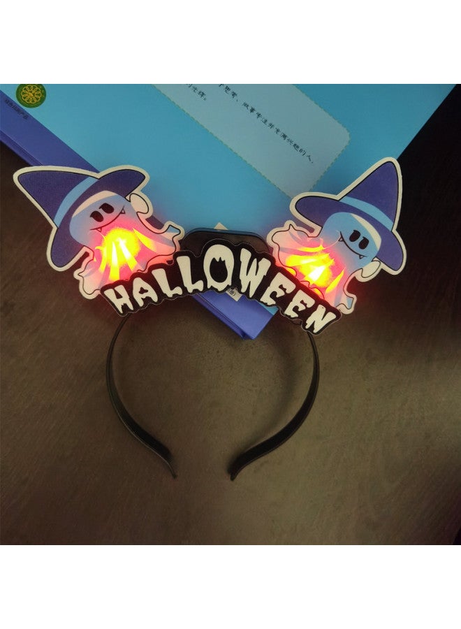 Cross-border Halloween Party Luminous Pumpkin Lantern Hoop Ghost Festival Stage Performance Supplies Skull Head Hoop Hair Hoop Props 