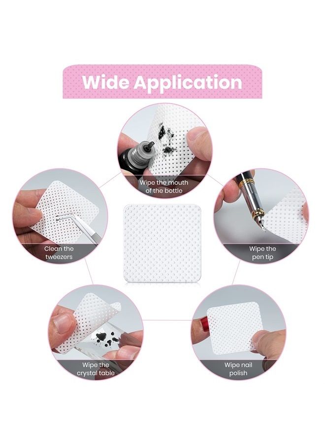 BELOOSYE 400 PCS Eyelash Extension Glue Wipes,Lint Free Nail Wipes,Super Absorbent Soft Non-woven Fabric Adhesive Nail Polish Remover Wipe, Glue Wiping Cloth for Lash Extension Supplies and Nail Polish Bottle - Image 2