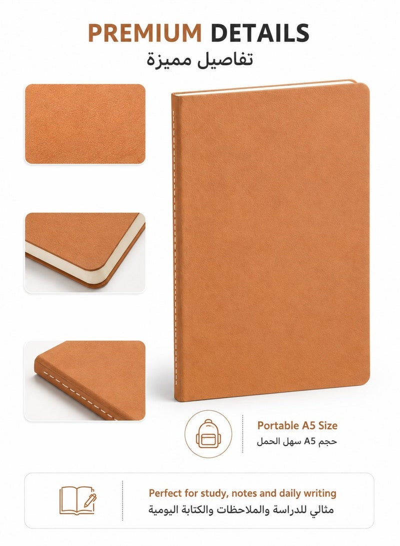 4 Pack A5 Lined Notebooks for School, 72 Pages / 36 Sheets Each, Brown Kraft Journal Notebooks, Ruled Exercise Books for Students, Classroom Notes, Homework, Study, Work and Daily Writing - Image 5