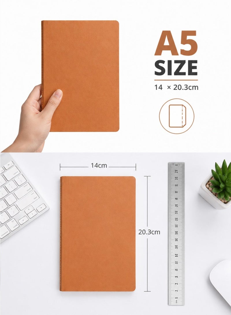 4 Pack A5 Lined Notebooks for School, 72 Pages / 36 Sheets Each, Brown Kraft Journal Notebooks, Ruled Exercise Books for Students, Classroom Notes, Homework, Study, Work and Daily Writing - Image 3
