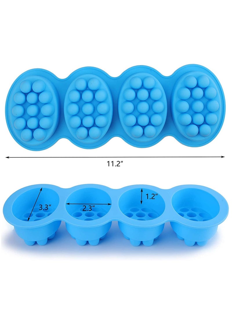 KASTWAVE Silicone Massage Bar Soap Molds, Cavity Silicone Massage Molds, Nonstick & BPA Free, Handmade Soap Molds for Soaps Making(4 Pack) - Image 4