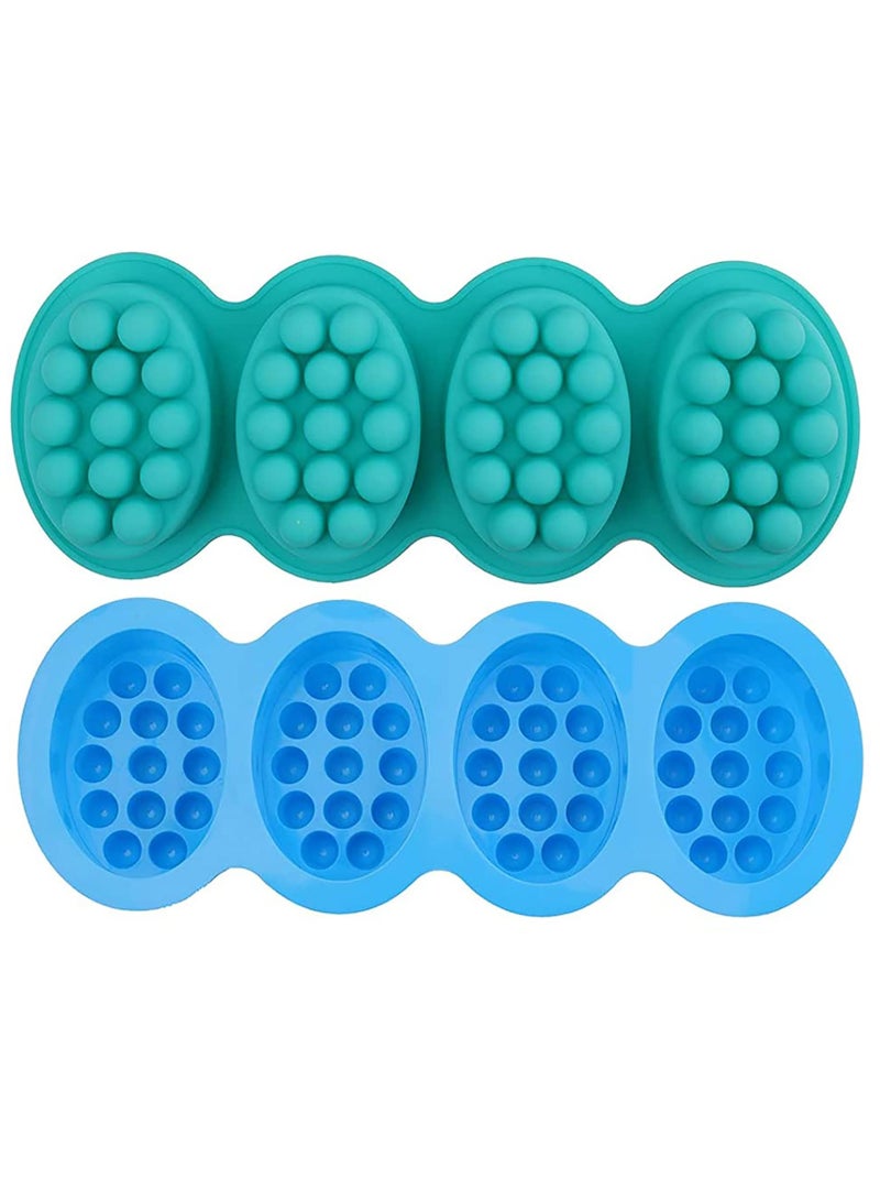 KASTWAVE Silicone Massage Bar Soap Molds, Cavity Silicone Massage Molds, Nonstick & BPA Free, Handmade Soap Molds for Soaps Making(4 Pack) - Image 1