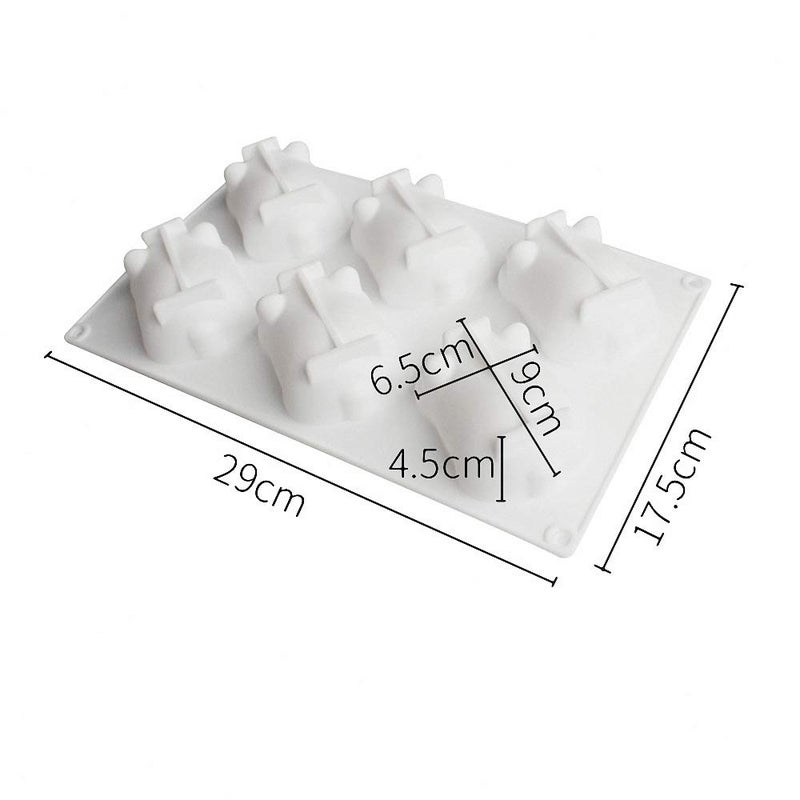 HiParty 6 Cavity 3D Pig Mousse Cake Baking Pan Cute Piggy Silicone Mold for French Dessert Soap Lotion Bar Plaster Chocolate Candy Mould Cupcake Butter Jello Ice Cube Tray - Image 2