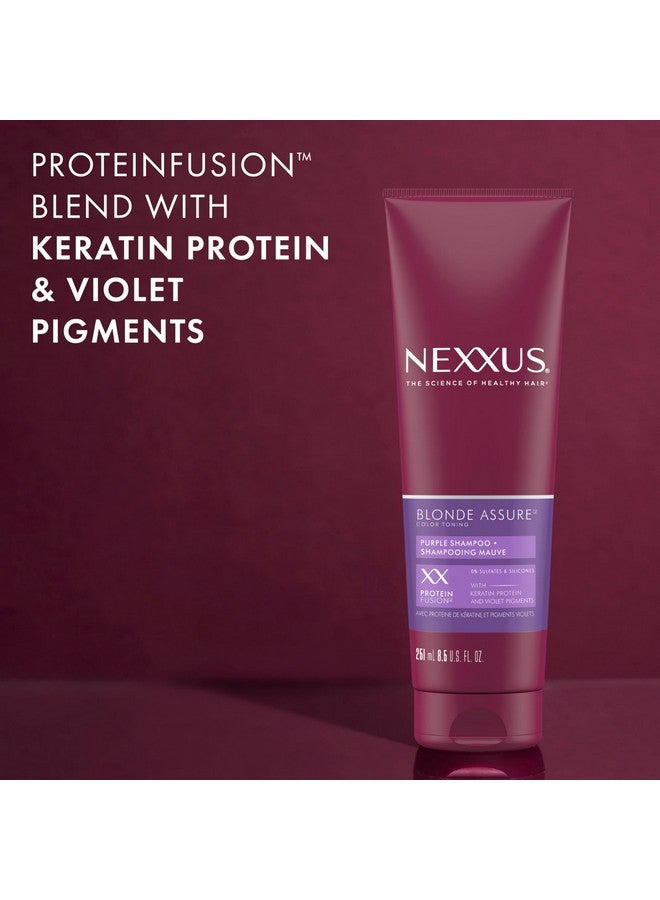 نيكزس شامبو نيكسوس بلوند أشور البنفسجي، للعناية بلون الشعر الأشقر، يحتوي على بروتين الكيراتين، 8.5 أونصة - Image 2