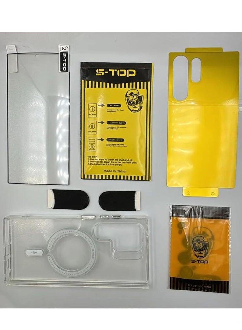 اس-توب بكج الحماية الكاملة لـ سامسونج جالكسي اس 22 الترا (Samsung Galaxy S22 Ultra) حماية كاملة لجهازك ضد الخدوش والسقوط (7in1), البكج الأصلي من S-TOP - Image 4