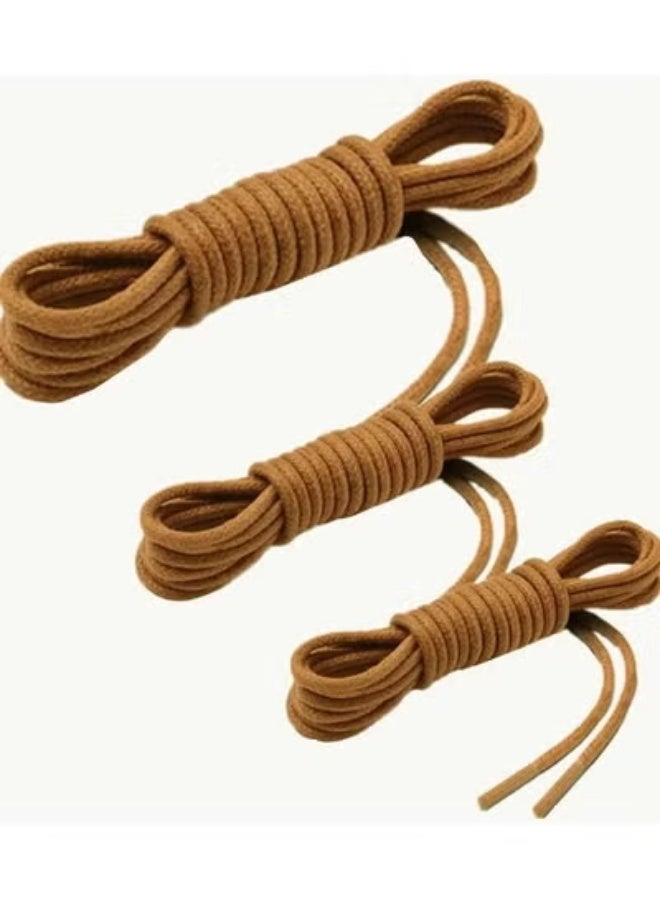 3 pairs of waxed round laces (Brown) - Image 1