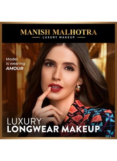 MyGlamm Manish Malhotra Soiree Creamy Matte Lipstick - 02 Paradise (Coral Shade) | Long Lasting, Pigmented With Spf 30 & Vitamin E (4.2G)  - Image 2