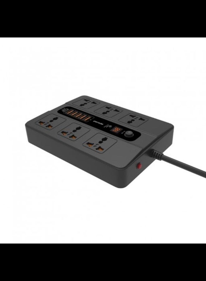 5 USB Ports + 6 AC Outlet Power Strip with 1 USB-C PD Fast Charging Port – Multi-Device High Power Surge Protector Extension Cord for Home, Office, and Travel  - Image 4