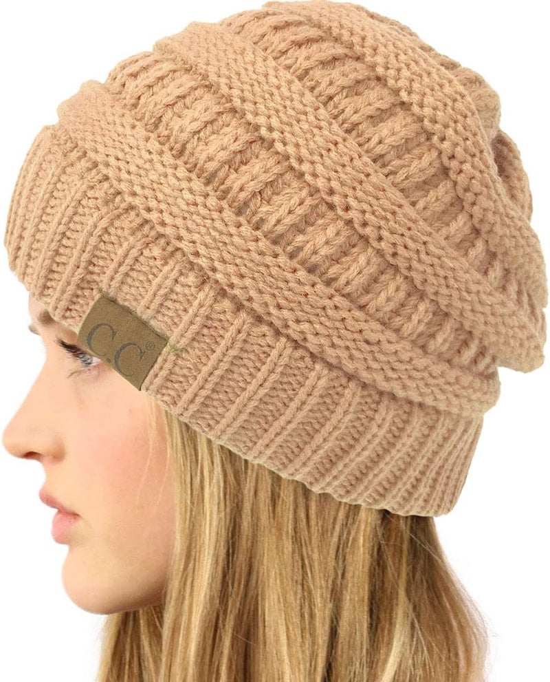 Cc Classic Winter Fall Trendy Chunky Stretchy Cable Knit Beanie Hat - Image 2