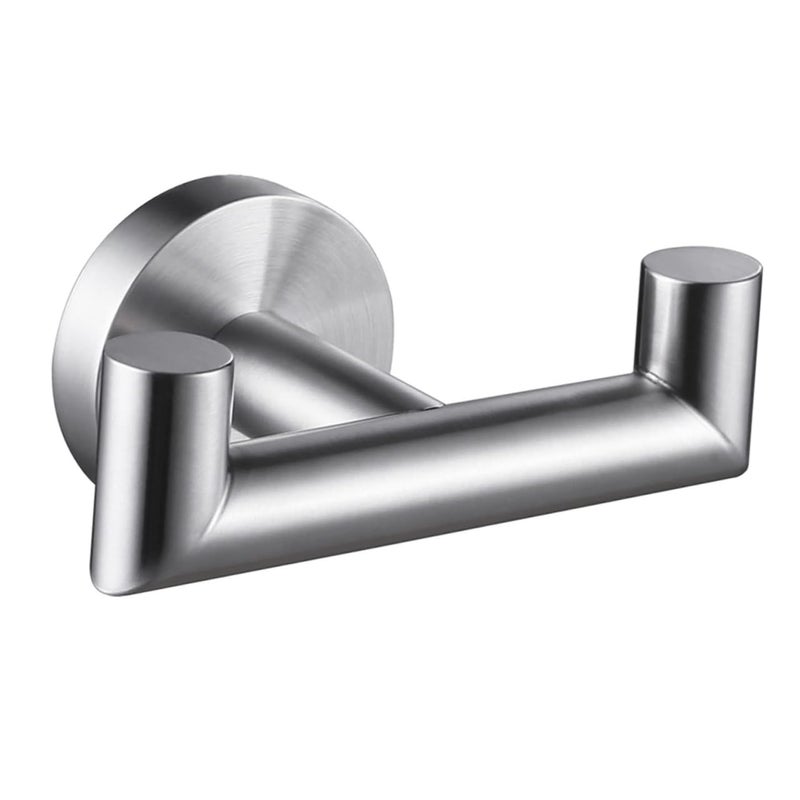 Stainless Steel Double Towel Hook Wall Mounted For Bathroom Kitchen Door - Image 2