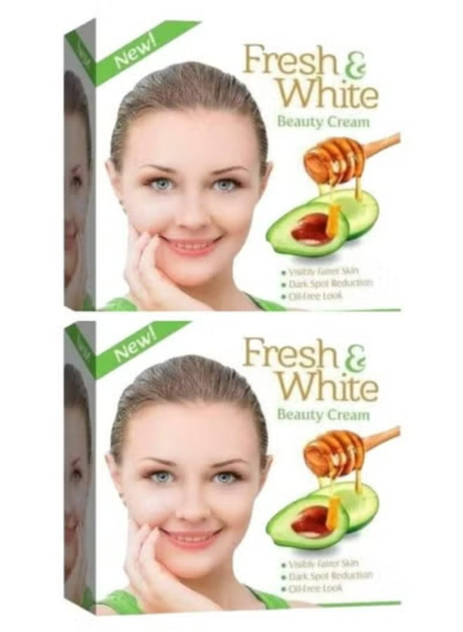 fresh & white Beauty Cream For Whitening Face & Body With Avocado & Honey 30 g 2 Pcs