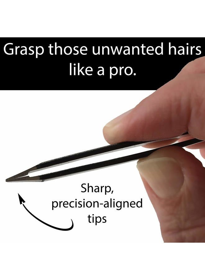 Zizzili Basics Mini Slant Tweezers - Best Tweezers for Eyebrow, Facial Hair Removal and your Precision Needs (Midnight Ombre) - Image 4