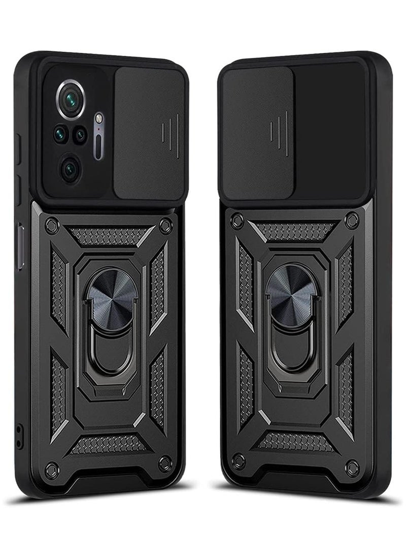 Generic - Shield Full Protection Case With Metal Ring &Slide Camera Cover For redmi note 10 pro case - Image 1