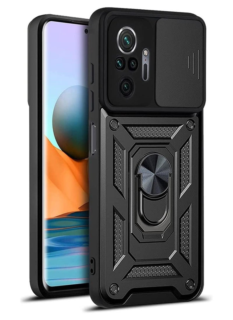 Generic - Shield Full Protection Case With Metal Ring &Slide Camera Cover For redmi note 10 pro case - Image 1