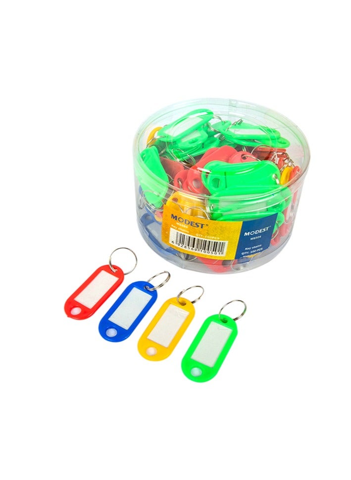 موديست سلاسل مفاتيح مكونة من 100 قطعة متعددة الألوان - Image 1