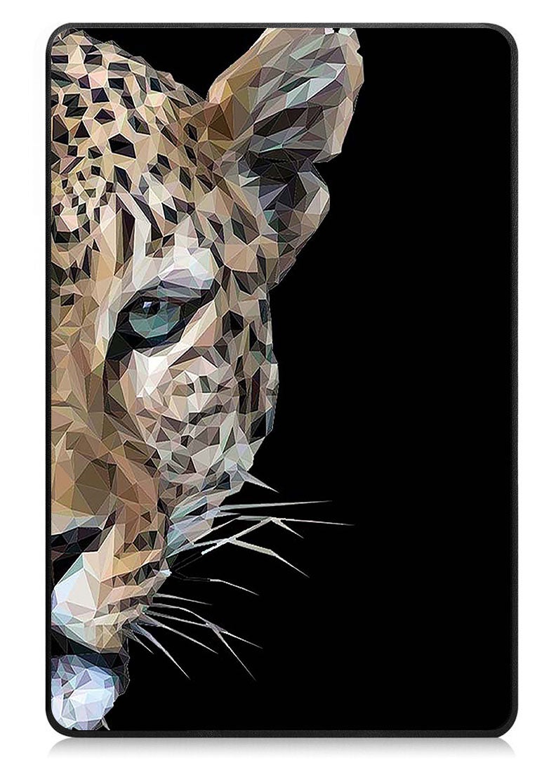 Theodor Protective Flip Case For Apple iPad Air 11 (2024) With Trifold Stand Auto Wake Sleep Shockproof Cover Tiger Half Face - Image 1