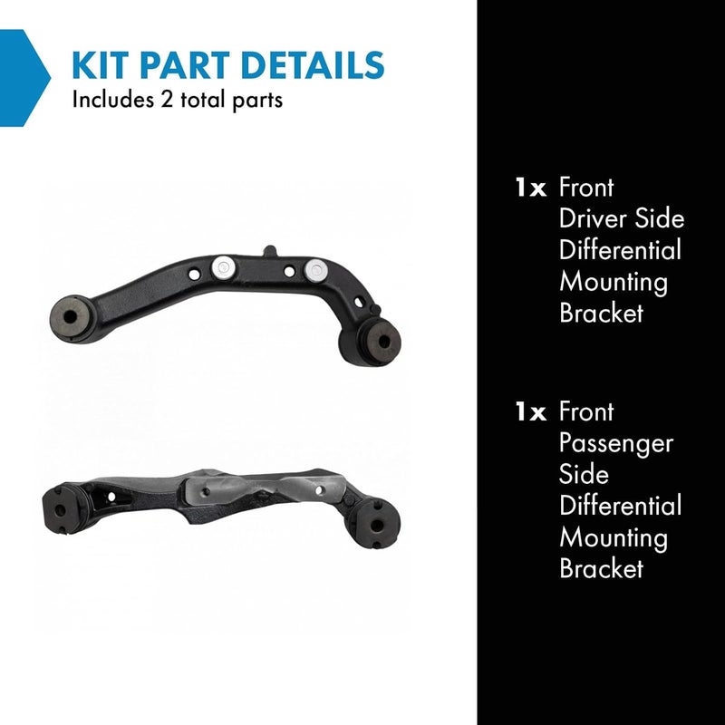 TRQ Front Differential Carrier Mounting Bracket Pair - Image 2
