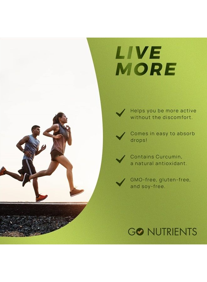 Go Nutrients Turmeric Ease - Healthy, & Easy-to-Take Liquid Turmeric Extract with Black Pepper & Ginger, Turmeric Curcumin Liquid Extract, Daily Turmeric Drops, Turmeric Liquid Extract 60 mL - Image 5