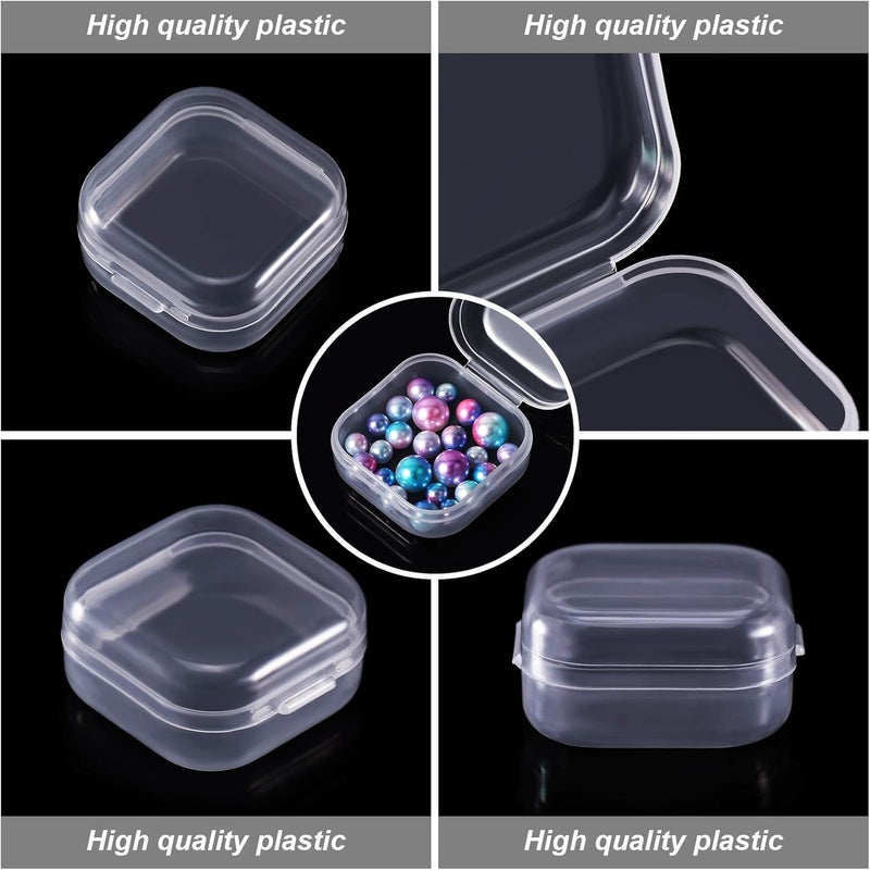 Jetec 6 Pieces Mini Plastic Clear Beads Storage Containers Box for Collecting Small Items, Beads, Jewelry, Business Cards, Game Pieces, Crafts (1.4 x 1.4 x 0.7 Inch) - Image 3